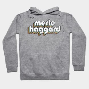 Merle Haggard - Retro Rainbow Letters Hoodie